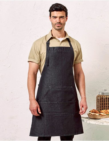 P-PR126-Jeans Stitch Denim Bib Apron